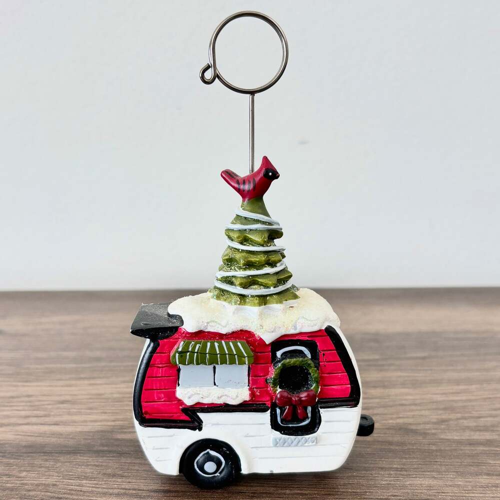 Holiday Camper Memo Photo Holder - Glitter Cardinal, Red